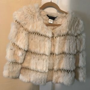Never worn BCBG Max Azria rabbit fur jacket!